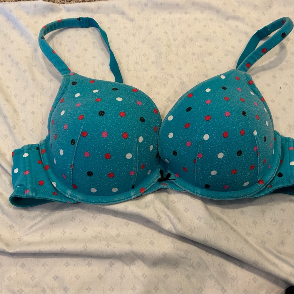 Lane Bryant teal & polka dot cacique bra size 40B